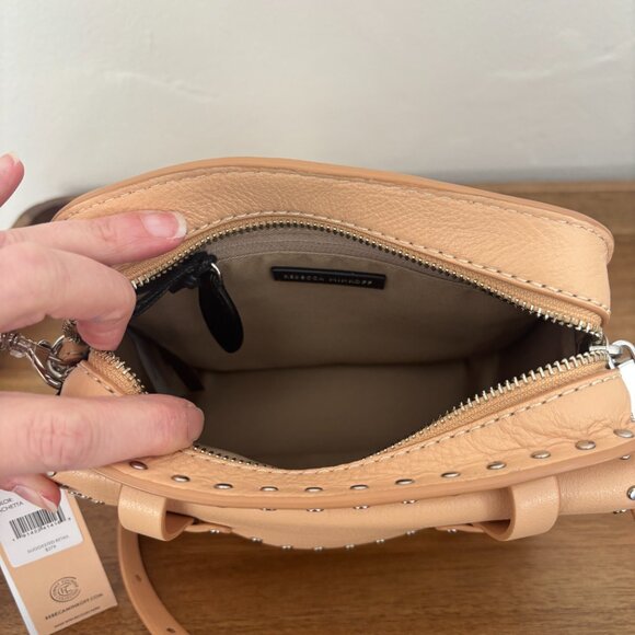 Rebecca Minkoff Nanine Light Vachetta Peach Leather Crossbody New - Picture 13 of 13